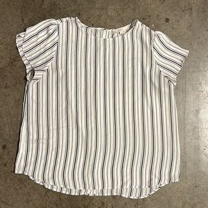 White and Black Top from LOFT, Size XL